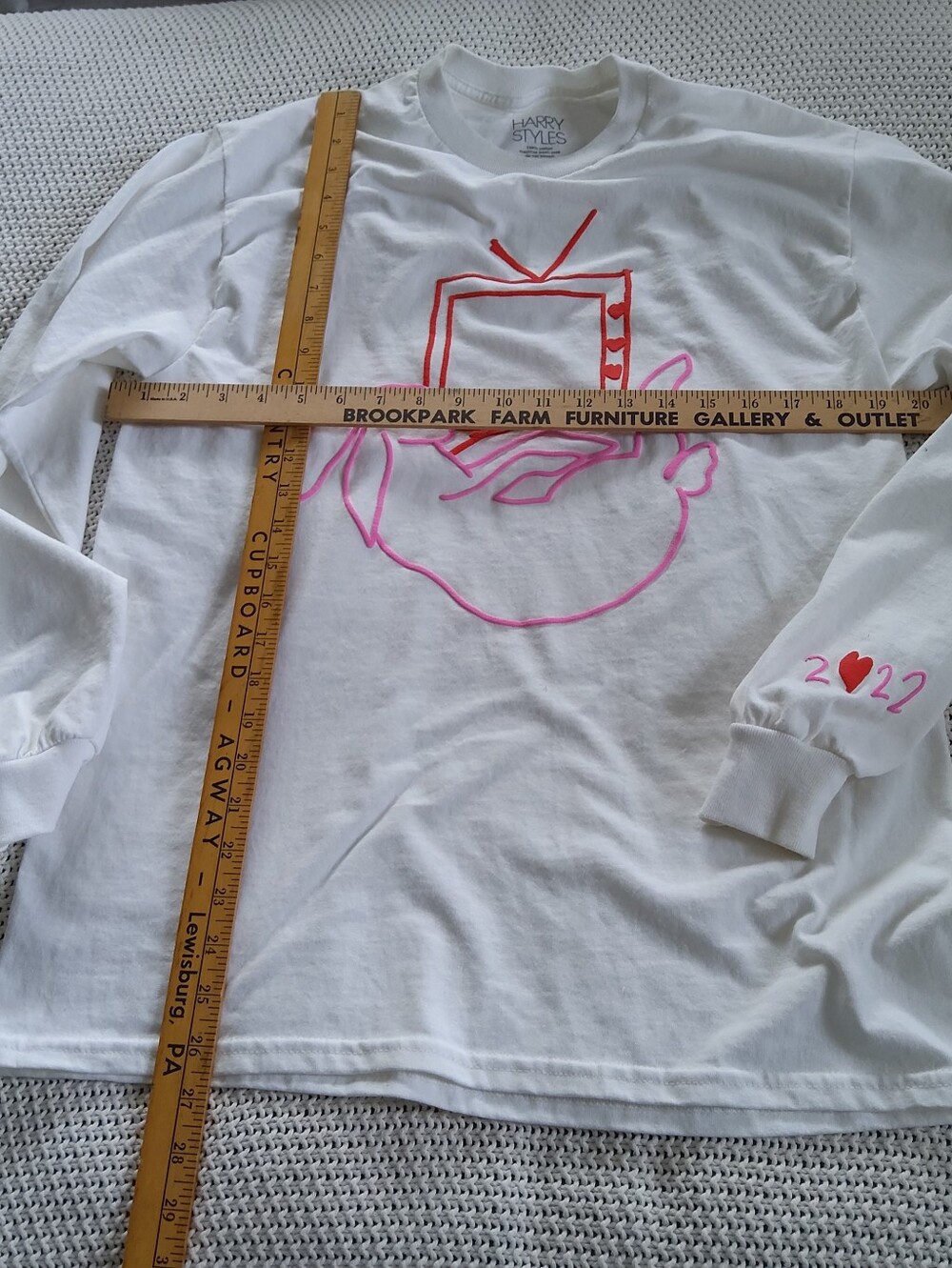 Harry Styles Love Tour 2022 White Long SleeveT-Shirt Puffy Paint